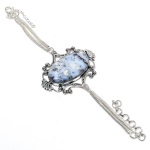 Dendrite Opal Gemstone Handmade 925 Sterling Silver Bracelet 7-8 t8b67