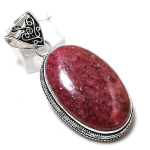 Rhodonite Gemstone Handmade 925 Sterling Silver Gift Jewelry Pendant 2.29 k5d84