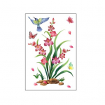 Rohelised taimelehed Lillelindude seinakleebis Veekindel j&auml;lgedeta isekleepuv eemaldatav kleebis Vannitoa tualettruumi sisustus 1pc