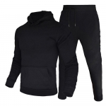 Meeste dressir&otilde;ivaste kapuutsiga pullover + dressip&uuml;ksid, spordi&uuml;likond, vabaaja spordir&otilde;ivad, 2-osalised meeste fliisist t&auml;navar&otilde;ivaste komplektid S must