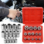 14 tk emane E-Torx Star pesa komplekt 1/4  3/8  1/2  ajam, &uuml;mberp&ouml;&ouml;ratud E-Torx Star Bit E4-E24 emane v&auml;lise p&ouml;&ouml;rdemomendi pistikupesa komplekt punane
