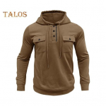 S&uuml;giskevadine meeste top pingutusn&ouml;&ouml;riga rinnataskud, n&ouml;&ouml;pidega kapuutsiga pikad varrukad, puhast v&auml;rvi elastne mansett keskmise pikkusega sportlik vabaaja kapuuts M armee roheline v&auml;rv