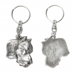 Dogo Argentino - Silver-plated pendant with a dog in a decorative box, handbag decoration, backpack pendant by Art-Dog brand