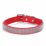 Lemmiklooma koera kaelarihm reguleeritav PU-nahast pandlaga armas kristallist kassi kaelakee kutsikatele kassipoegadele M