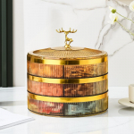 Luksuslik 2024. aasta uusaasta elutoa kommikarp &ndash; kvaliteetne l&auml;bipaistev puuviljavaagen, p&auml;hklisuupistete hoiukarp. Three layers