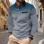 Meeste golfis&auml;rk Polo Street Casual polo kaelus Klassikaline pikkade varrukatega mood vaba &uuml;hev&auml;rviline n&ouml;&ouml;biga ees Lihtne tavaline istuvus M