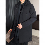 Talvine meeste pikk Parka soe jope voodriga kapuutsiga tuulejakk Paks puuvillane soe Parka Plus suurus 8XL XXXL must