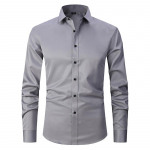 Meeste Sotsiaalne S&auml;rk Slim &Auml;ri Kleidis&auml;rgid Mees Pikkade Varrukatega Vabaaja Formaalne Elegantne S&auml;rk Pluusid Topid MeesBr&auml;nd Riided Pluss Suurus 8XL 48 hall