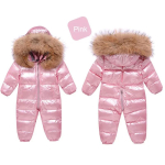 Talvised kombinesoonid T&uuml;drukutele Lastele Paks suusakost&uuml;&uuml;m Poistele Pardi sulejope V&auml;ikelaste Baby Snowsuits &Uuml;ler&otilde;ivad Soe mantel 0-3Y 80 brown
