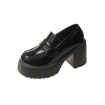 mood Paksu tallaga v&auml;ikesed nahast kingad naistele 2024. aasta kevad, uue stiiliga muffin, prantsuse loafers Briti stiilis naiste kingad 35 beež