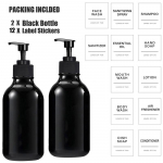 500ml L&auml;ikiv must t&auml;idetav &scaron;ampooni ja palsami dosaator seinakinnitus, losioonipudel t&uuml;hi pumbaga dosaatorpudel Type 1