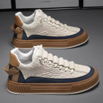 Moodsad meeste luksuslikud vabaajaketsid, mugavad meeste kingad 2024 Uued Kerged libisemiskindlad br&auml;ndikingad meestele Vulkaniseeritud kingad Zapatillas De Hombre 39 beež