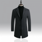 Meeste villane mantel Korea versioon &uuml;he n&ouml;&ouml;biga slim-fit keskmise pikkusega ja pikk trench-mantel vabaaja villane mantel 5XL tumehall v&auml;rv