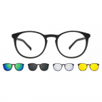 Kinnitatav ovaalne tumesinine SmartbUy kollektsioon Connelly kinnitatava nelja komplektiga U 0220 M04 moekad unisex prillid Navy Blue/48