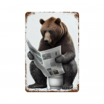 Naljakas vannituba Humoorikas loomade seinakaunistus Karukoer Tiiger istub WC-l, lugedes plakatit kunsti l&otilde;uendimaali tualett, kodu 70*120cm No Frame