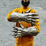 Kinnaste komplekt Keskaegsed kindad Paari Parim Halloweeni kost&uuml;&uuml;mi kingitus h&otilde;be