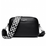 Litchi Print &uuml;hev&auml;rviline PU Crossbody kott Naiste suvine laia rihmaga kott Naiste &uuml;hekordne &otilde;lakott must