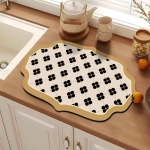 Spetsiaalse kujuga k&ouml;&ouml;gin&otilde;ud &auml;ravoolupadi soojusisolatsioonipadi majapidamise lauaplaat imav libisemisvastane pestav platsimaat imav &otilde;li 30 * 40cm [Diatom mud 2.5mm]