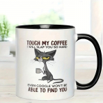 Naljakas armas kassikohvikruus, Touch My Coffee 11 untsi keraamiline kruus &ndash; vastupidav, stiilne joogin&otilde;u, prefektne kingitus s&otilde;brale, peen perele m&otilde;eldud karbipakett With gift box-11oz