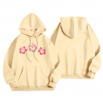 Naiste mood Naiste kerge pikkade varrukatega taskutega pullover Preppy graafiline kapuuts L must