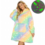 Meeste ja naiste paks soe kapuutsiga flanellist hommikumantel, paari vaba aja valgustavate t&auml;htede tie-dye kodur&otilde;ivad roheline