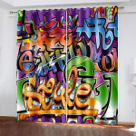 3D digitaalprintimine abstraktse kunsti kardin, grafiti 3D tr&uuml;kkimine, elutuba, magamistoa sisekujundus, aknat&ouml;&ouml;tlus 100W160H(CM)40x63in&Hook