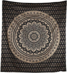 BLESS INTERNATIONAL India traditsiooniline mandala hipi seinaripp, puuvillane gobel&auml;&auml;n Ombre Bohemian voodikate (Must kuld) Poster