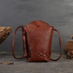 Naiste kott Vintage &uuml;lemise kihiga veisenahast kootud telefonikott Mini Crossbody &uuml;he &otilde;laga vabaaja tutiga &auml;mbrikott pruun