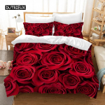 Roosi&otilde;iega tekikottide komplekt Twin Queen King Mikrokiust voodipesukomplekt Valentinip&auml;evaks Emadep&auml;evaks Igap&auml;evaseks kasutamiseks Pol&uuml;estrist tekikott EU single(135x200cm)