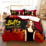 buffy the vampire Voodipesukomplekt &Uuml;he Twini T&auml;is Suuruse Kuninga Suuruse Voodikomplekt T&auml;iskasvanud Poisi Magamistoa Tekikoti Komplektid 3D Prinditud Voodilina Komplekt EU single(135x200cm)