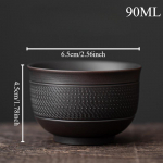 K&auml;sitsi nikerdatud lilla keraamiline teetass, majapidamises igap&auml;evaseks kasutamiseks, meistri teetass, Hiina keraamiline kung fu teekomplekt