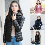 Yousheng Naiste Talvine Sulejakk Kapuutsi ja Lukuga Taskutega, Lukuga, Polsterdatud, &Uuml;hev&auml;rviline, Suurem Suurus Pealisr&otilde;ivas, Pikkade Varrukatega, Kerge, Slim Fit Jakk M valge