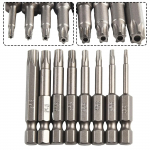 8 tk 50 mm 1/4 kuuskantvarrega kruvikeeraja otsikud Magnetilised viiepunktilised Torx kruvikeeraja otsikud, komplekt T8-T40 elektriline turvapuurv&otilde;ti