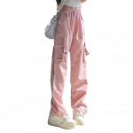 Naiste &otilde;hukesed p&uuml;ksid, elastsed pingutusn&ouml;&ouml;rid k&otilde;rge v&ouml;&ouml;kohaga vabaaja p&uuml;ksid &uuml;hev&auml;rvilised laia s&auml;&auml;rega p&uuml;ksid mitme taskuga spordip&uuml;ksid M roosa