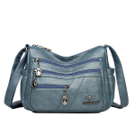 Uued kvaliteetsed pehmest nahast &otilde;lakotid naistele Mitmekihiline klassikaline crossbody kott gray