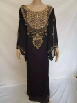 Farasha Kaftan Dubai Uus Islami Maroko Stiilne Georgette Abaya Kleit XS must