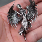 Pappas Vintage Silver Angel Wings paari kaelakee &ndash; s&otilde;brap&auml;eva kingitus meestele ja naistele angel wings couple pendant h&otilde;be