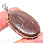 Mud Crack Fossil Handmade 925 Sterling Silver Gift Pendant 2.21 e0m24