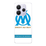 Coque Xiaomi Redmi Note 14 5G logo om olympique de marseille blanc Fond Maniacase valge