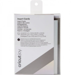 Cricut - Lot de 12 cartes et enveloppes format A2 - Gris et Argent Holographique