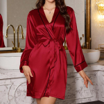 Suures suuruses naiste seksikas pikkade varrukatega vabaaja kodukandja pikad pitsilised pidžaamad S valge