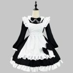 Jaapani teenijat&uuml;druk Cosplay Armas Lolita Peokleit Must Valge Pikkade Varrukatega Klassikaline P&otilde;ll Teenija rollim&auml;ng Kelner Ristriietumine S must