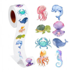 Loomakleebiste rull 500 tk Assortii Dinosaurus Kosmosekujundused Isekleepuvad Sildid Scrapbooking'i ja Klassiruumi Auhinnaks 123