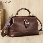 CONTACT'S Ehtsast Nahast Naiste K&auml;ekott Daami Mood Totes Kott Suure Mahutavusega Ristkehakott Nahast &Otilde;lakotid punane/pruun