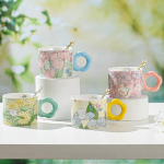 P&otilde;hjamaade Ins Keraamiline Kruus Armsad Lilled K&otilde;rge T&auml;psusega Veetass Kodu Kontor Kohvitass &Uuml;rituse Kingitused 201-300ml