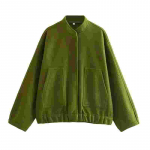 Naiste Vabaaja Lahtised P&uuml;stkraega Jakid Kevad Soe Hall N&ouml;&ouml;p Pikad Varrukad Pommid Mood Pl&uuml;&uuml;s &Uuml;hev&auml;rviline Naiste &Uuml;leriided L hall