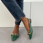 Disainer Suvised Terava Ninaga Naiste Sandaalid Mood Madalad Sandaalid Muulad Kingad Daamide Elegantsed Madala Kontsaga Kingad 35 roheline