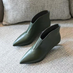 Naiste nahast poolsaapad, terava ninaga, elegantsed kontsakingad Naine 2024. aasta trend Chelsea saapad Disainer Talvine Uus Mujer Snow Botas 40 roheline