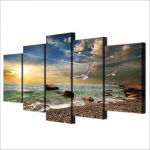 Kaasaegsed kodu seinakujunduspildid, 5 t&uuml;kki, kaunis merevaade plakat l&otilde;uend Dekoratiivsed maalid elutuppa ilma raamita 30x40cm*2 30x60cm*2 30x80cm*1