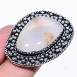 Montana Agate Handmade 925 Sterling Silver Jewelry Ring Size 8 f1l92